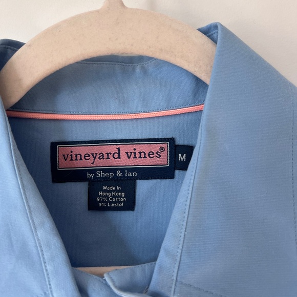Vineyard Vines Blue Cotton Button Down Long Sleeves Women’s Office Blouse Medium - Picture 5 of 6
